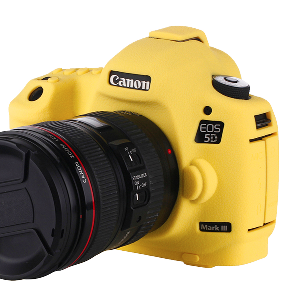 ORMY スキンカバー シリコン保護ケース Canon EOS 5DIII イェロー