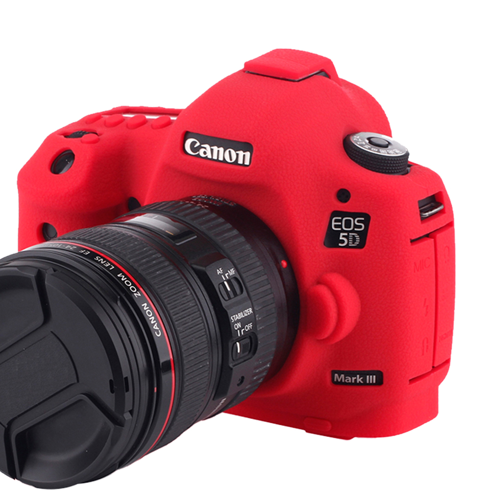 ORMY スキンカバー シリコン保護ケース Canon EOS 5DIII レッド