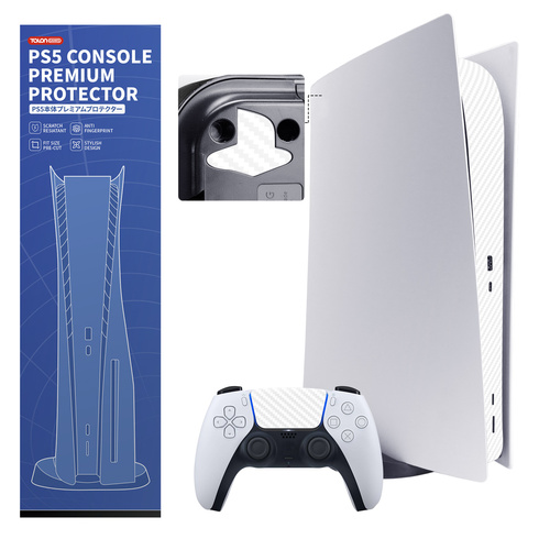 TALONGAMES PS5 Console Premium Protector for Disc Version (Carbon Fiber - White)