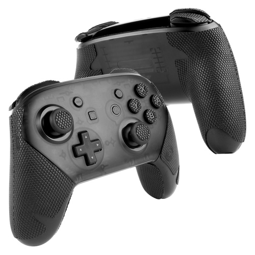 【アクションボタン図形提示付き】TALONGAMES Switch Pro コントローラー グリップ （ グリップ部分 + 十字キーパッド + ボタン + トリガー，ブラック ）