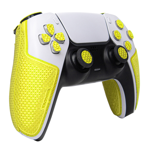 【アクションボタン図形提示付き】TALONGAMES PS5 DualSense コントローラーグリップ Ultraバージョン （グリップ部分+十字キーパッド+ボタン+トリガー,蛍光イエロー）
