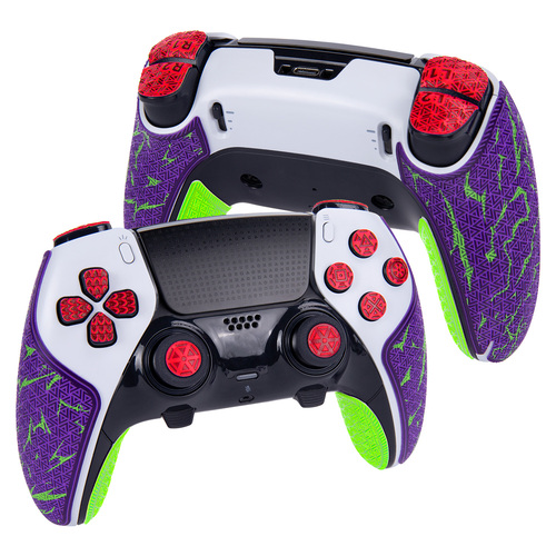 【アクションボタン図形提示付き】TALONGAMES PS5 DualSense Edge &nbsp;コントローラーグリップ (Eliteバージョン - パープル＆グリーン＆レッド)