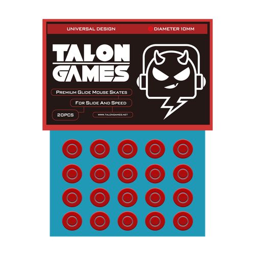 TALONGAMES マウスソール 汎用 10mm 円形 &nbsp;20PCS（レッド）