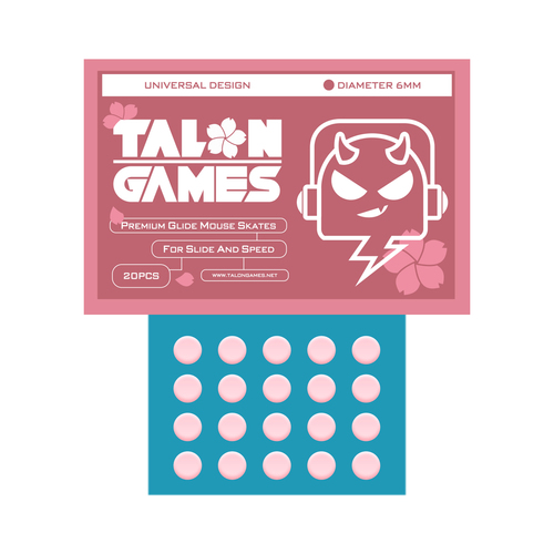 TALONGAMES マウスソール 汎用 6mm 円形 &nbsp;20PCS（ピンク）