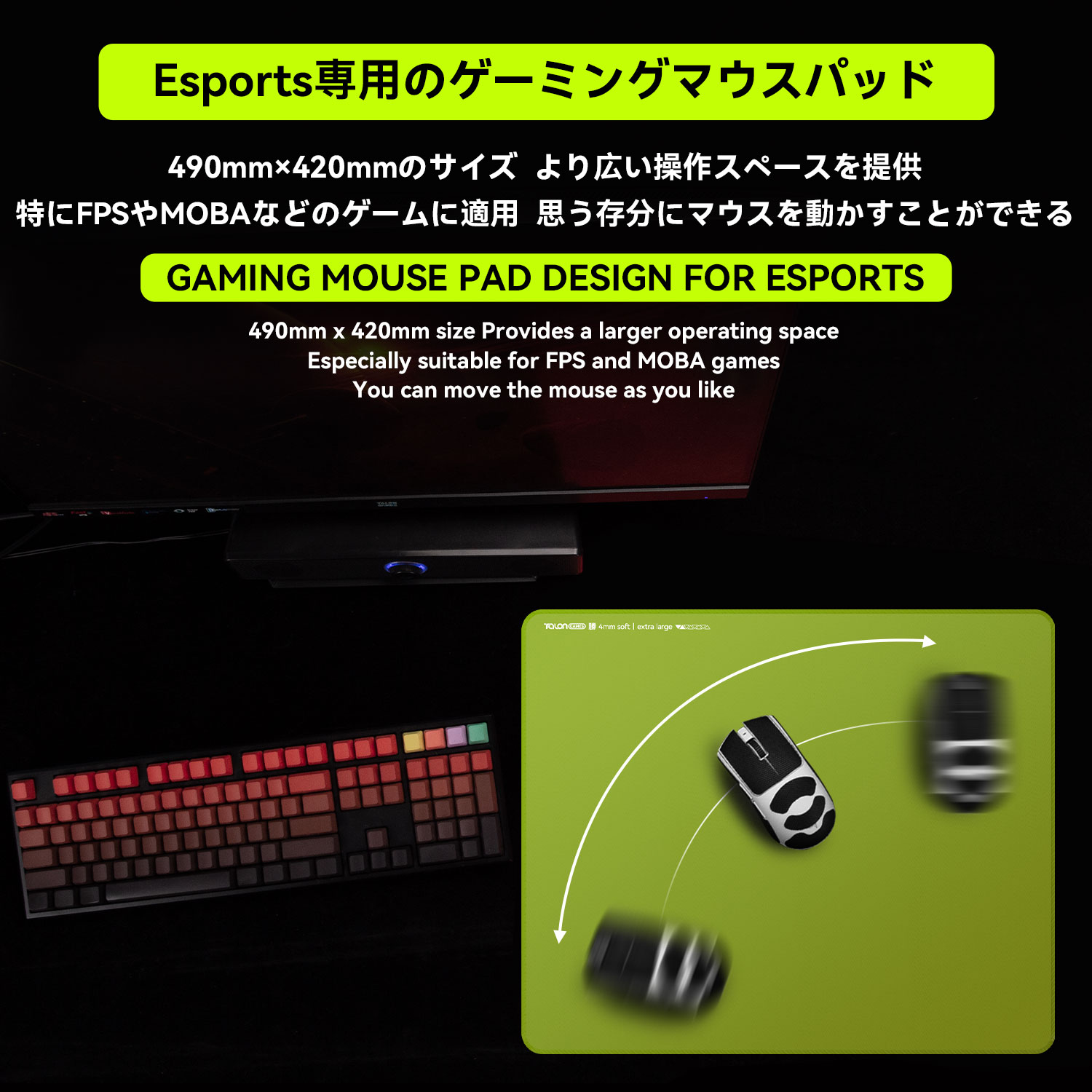 ゲーミングマウスパッド3点詰め合わせ【状態:良品】 ゲーミングガラスマウスパッド ブルー ALG-GMMPDIBL | 株式会社アローン