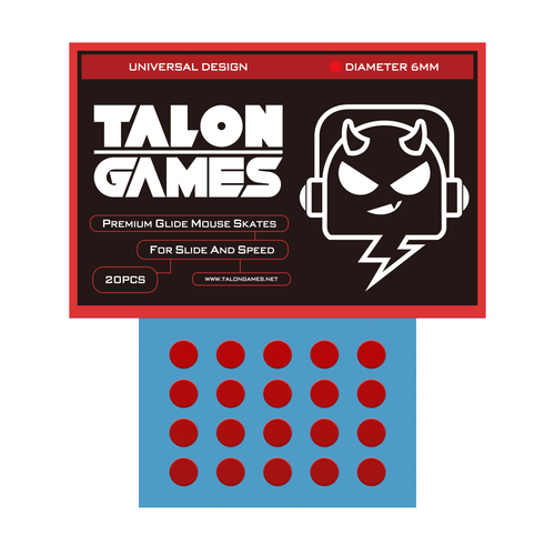 TALONGAMES マウスソール 汎用 6mm 円形 &nbsp;20PCS（レッド）