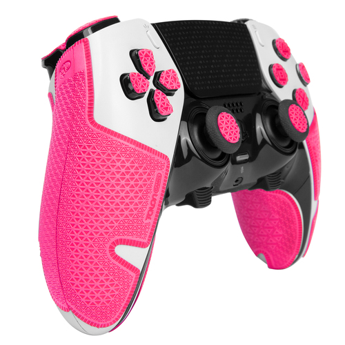 【アクションボタン図形提示付き】TALONGAMES PS5 DualSense Edge コントローラーグリップ （グリップ部分+十字キーパッド+ボタン+トリガー,蛍光ピンク）