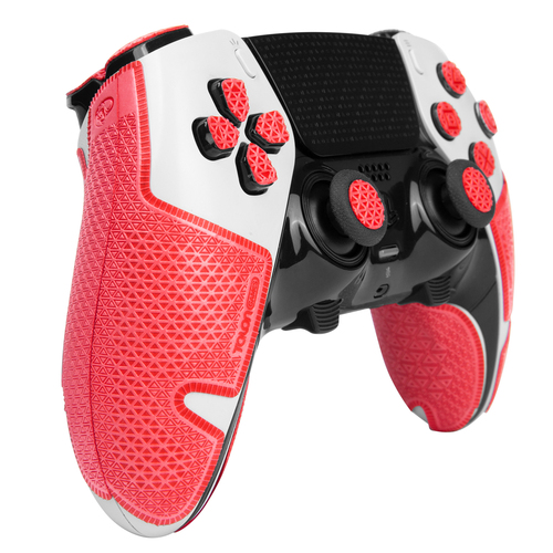 【アクションボタン図形提示付き】TALONGAMES PS5 DualSense Edge コントローラーグリップ （グリップ部分+十字キーパッド+ボタン+トリガー,レッド）
